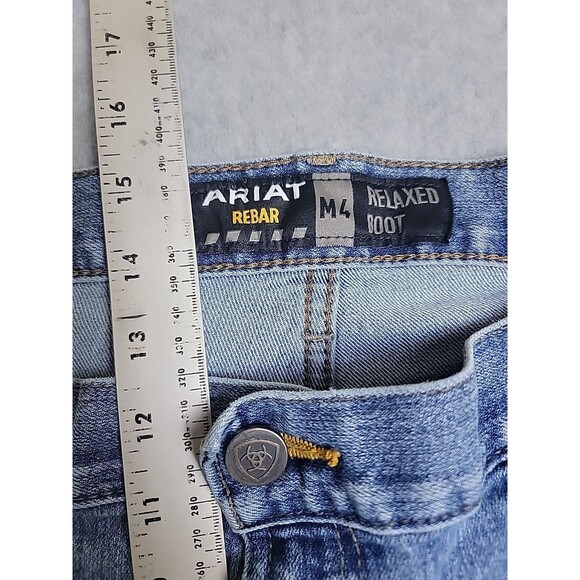 Ariat M4 Rebar Jeans Mens 42 43x30 Baggy Boot High Stretch Western Distressed - Picture 10 of 16